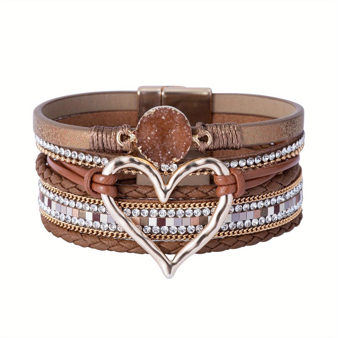 Pulsera de Cuero Múltiple Bohemia