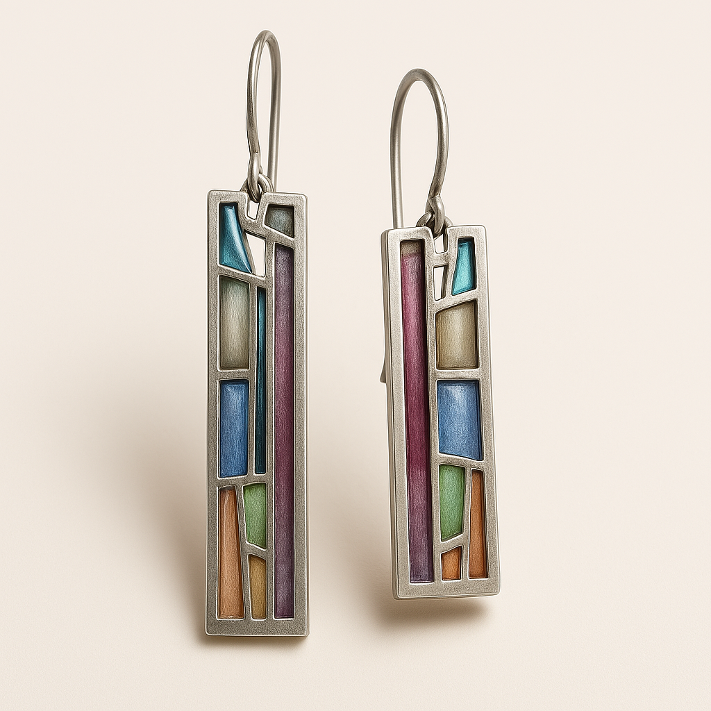 Pendientes Vintage de Plata Mozaic