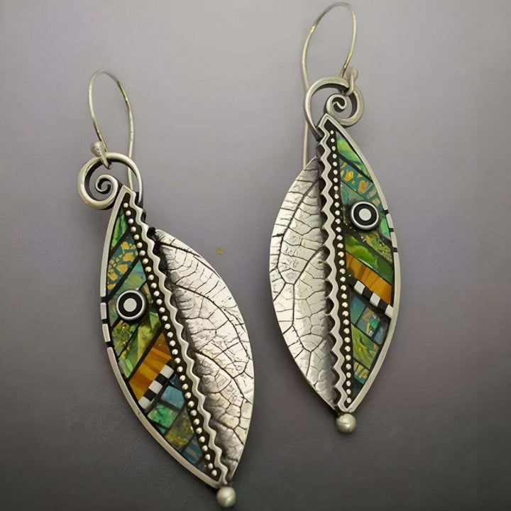 Pendientes de Hoja Mozaica Bohemia