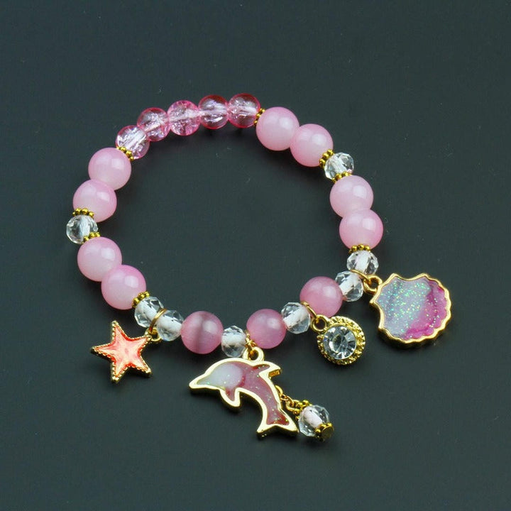 Pulsera de cuentas con encanto de concha de delfín