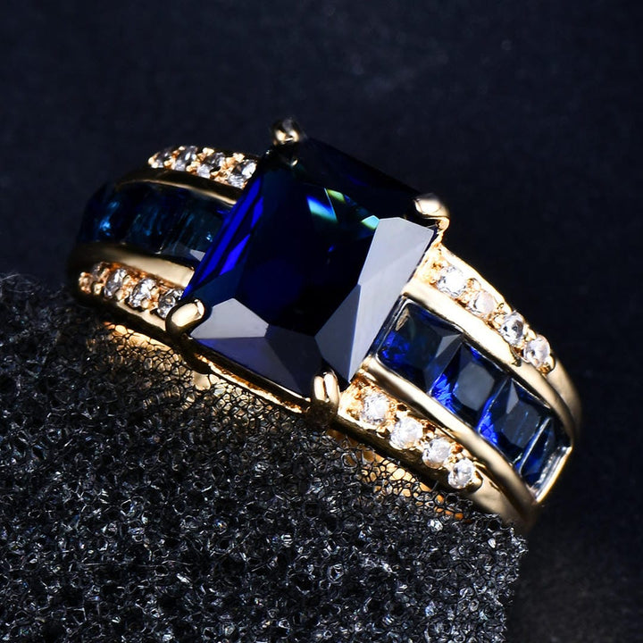 Anillo de Pétalo de Terciopelo Zafiro