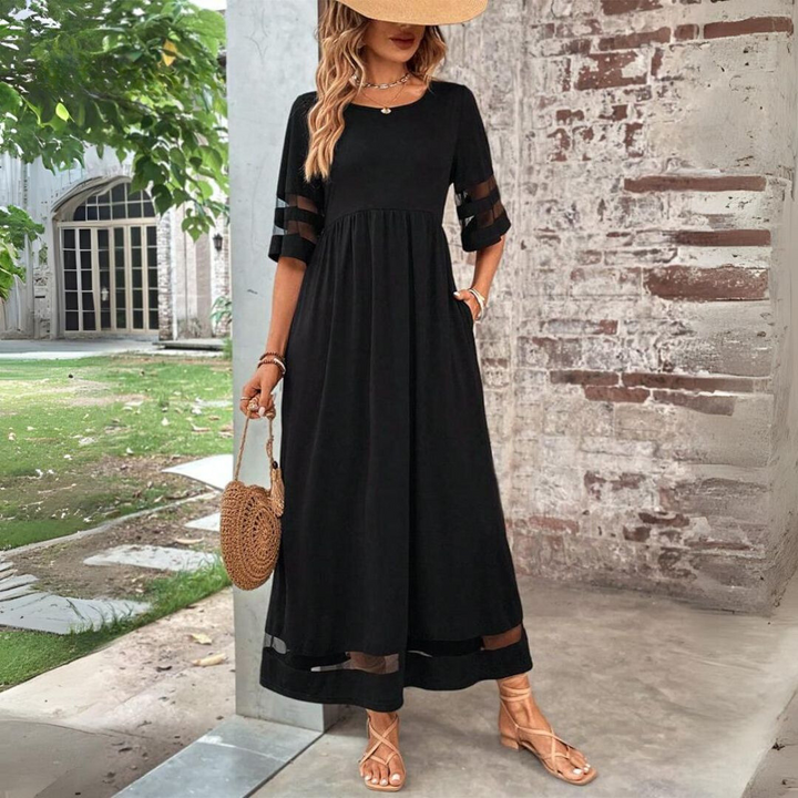 Cerelia | Vestido midi favorecedor que suaviza el abdomen
