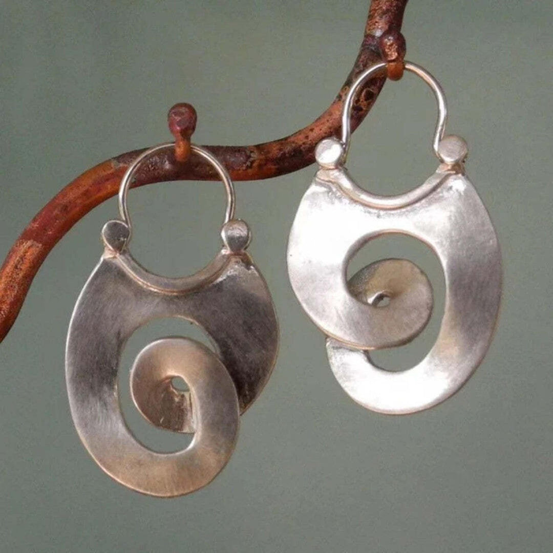 Irregular Silver Earrings Retro