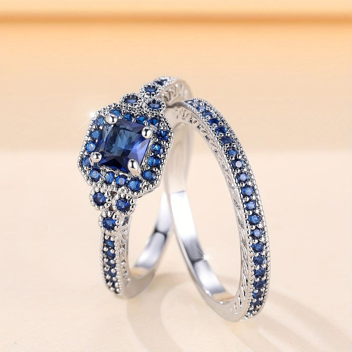 Conjunto de Anillos de Mosaic de Zafiro Vionetta