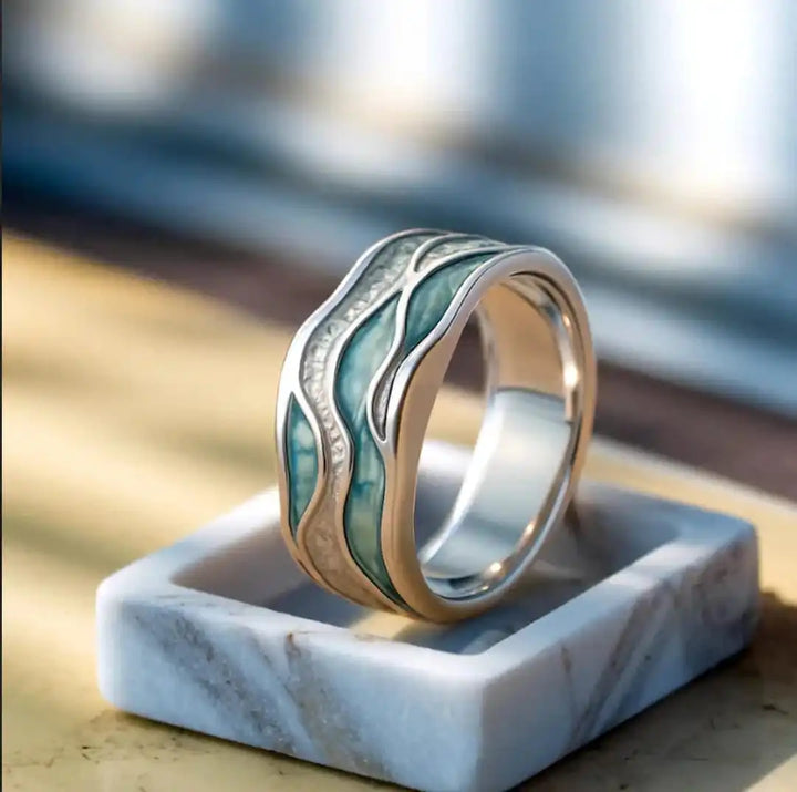 Anillo Ripple de Seasilver Turquesa