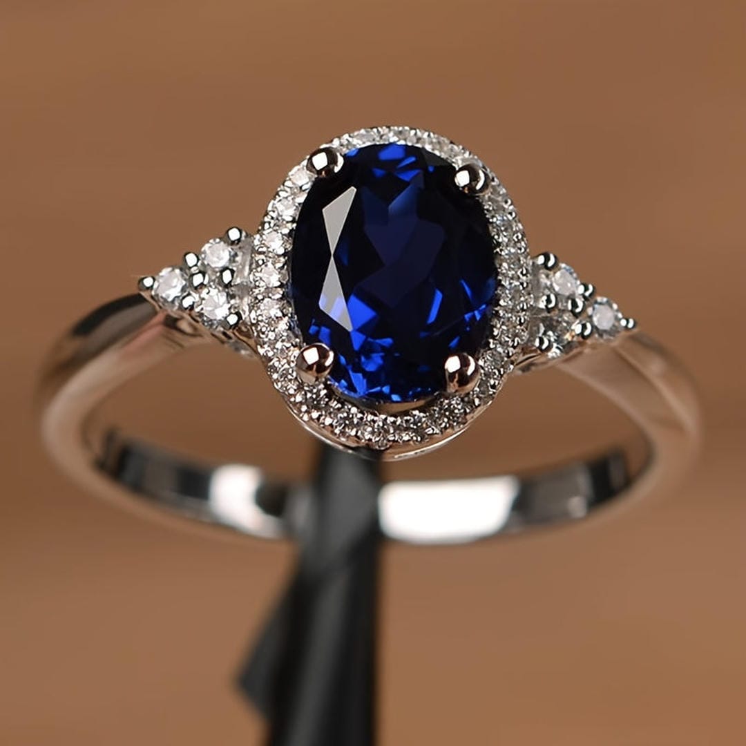 Midnight Majesty Oval Sapphire Ring