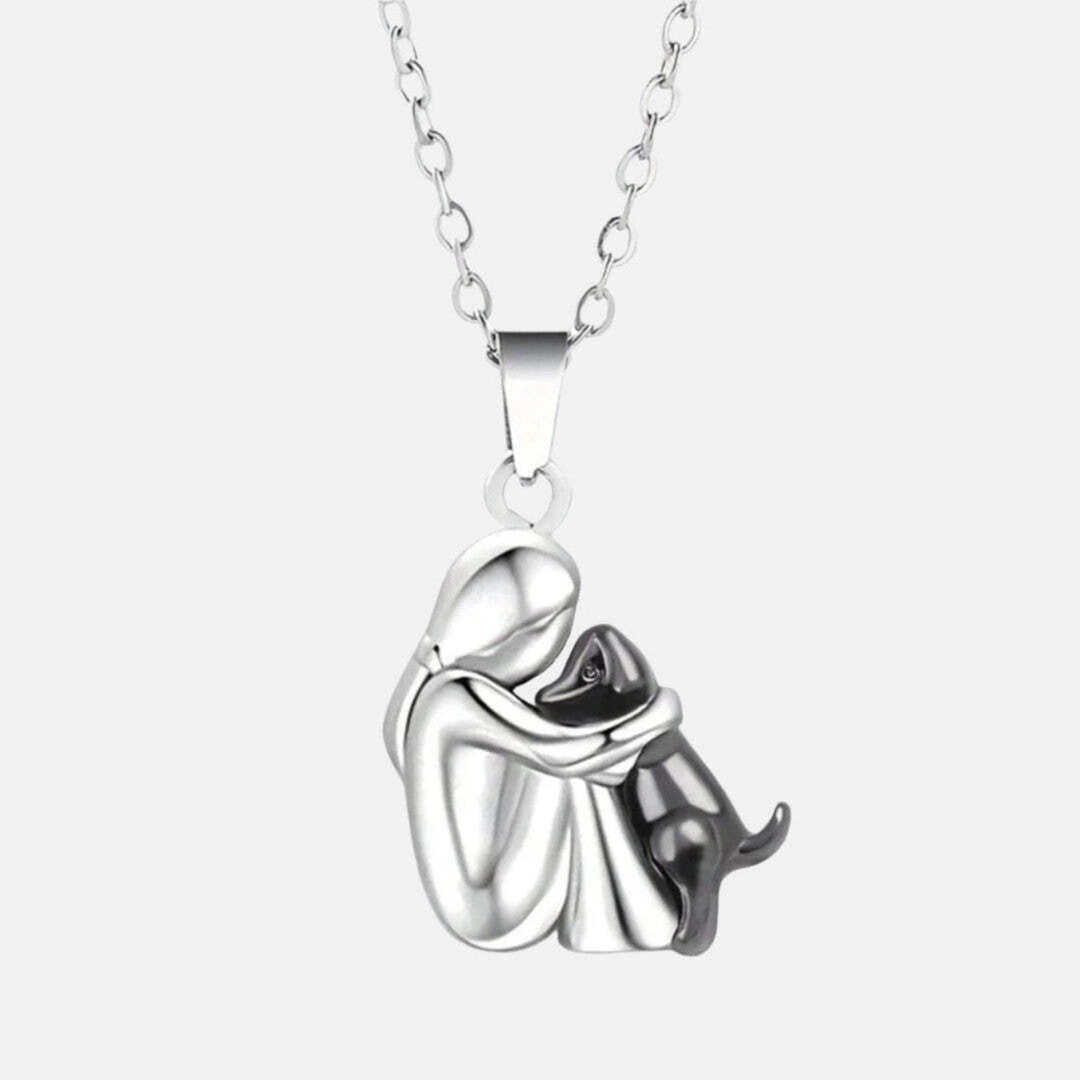 "Para Siempre en Tu Corazón" Collar con Colgante de Abrazo de Perro