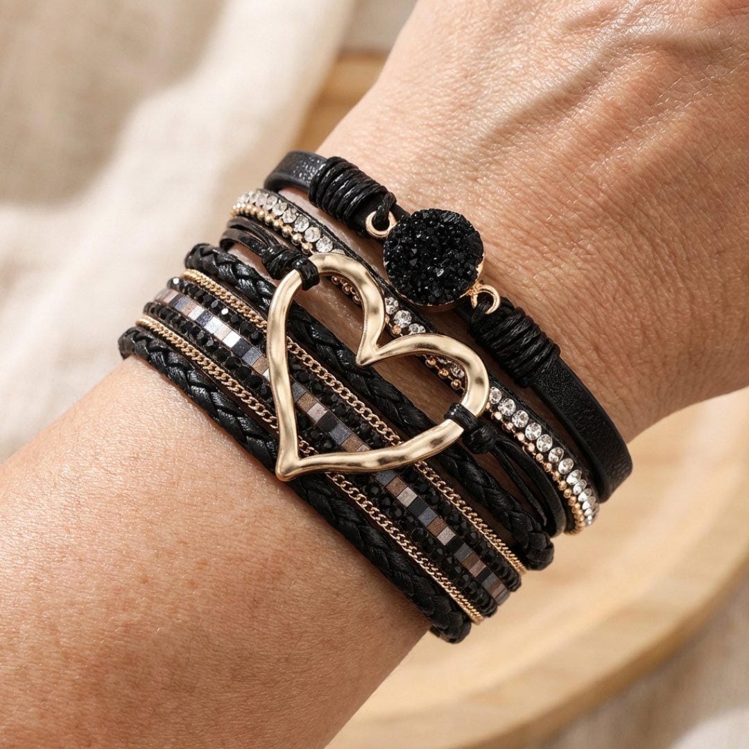 Pulsera de Cuero Múltiple Bohemia