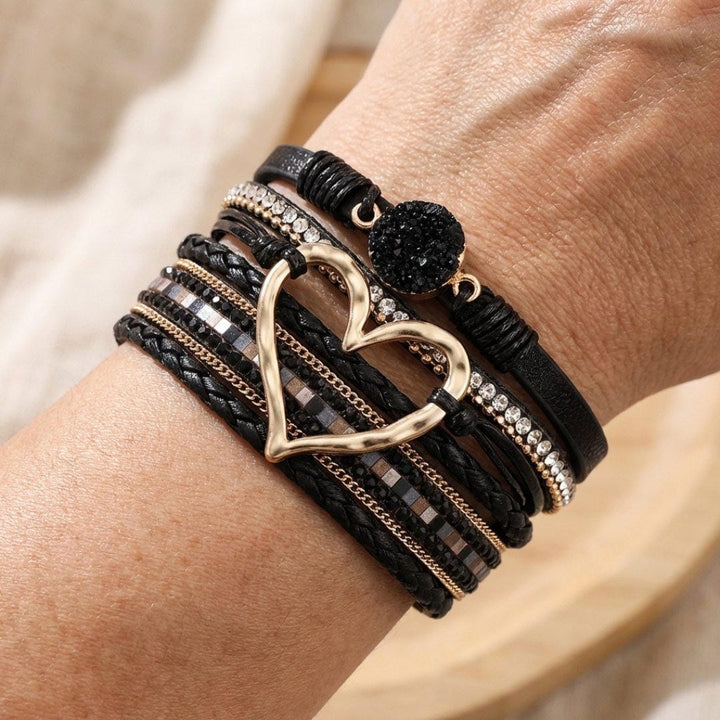 Pulsera de Cuero Múltiple Bohemia