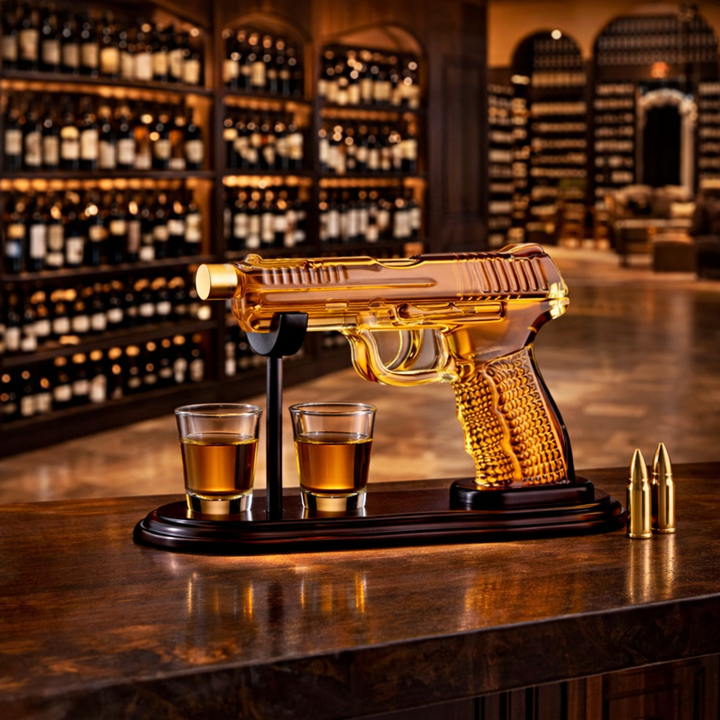 Botella de Whisky – Edición Set de Armas con Vasos