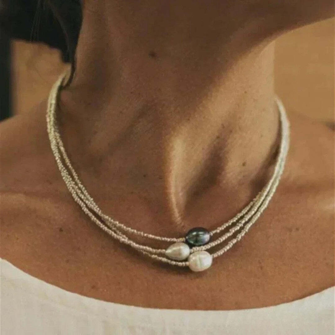 Collar de Perlas de Agua Dulce Vintage Elegante