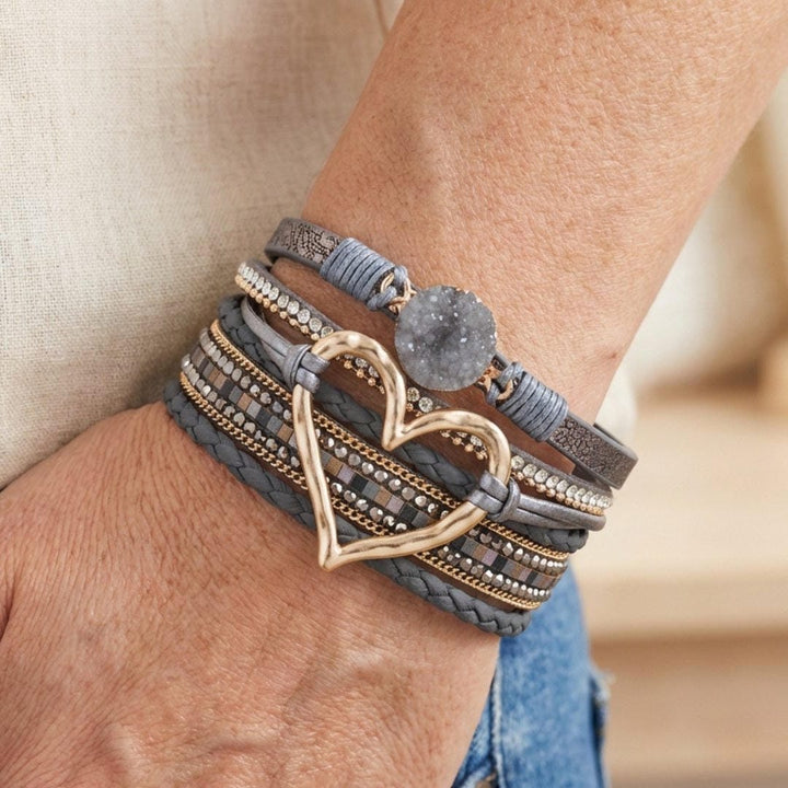 Pulsera de Cuero Múltiple Bohemia