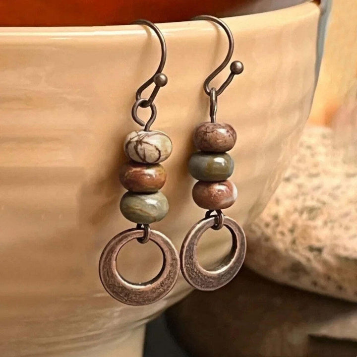 Aros de Cuentas de Piedra Rústica