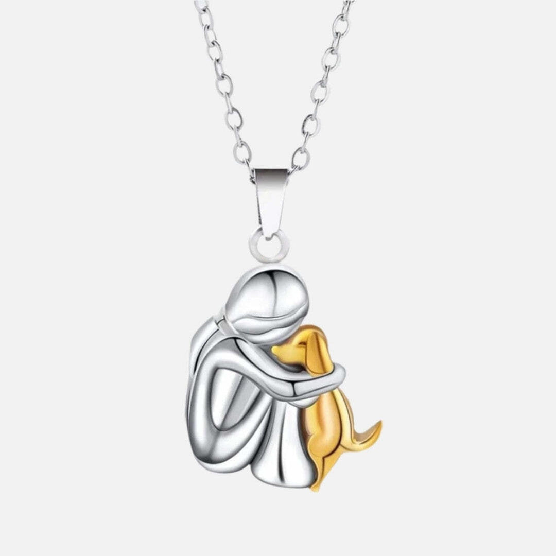 "Para Siempre en Tu Corazón" Collar con Colgante de Abrazo de Perro