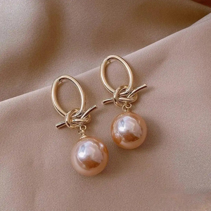 Pendientes de Perlas Rosa Elegantes