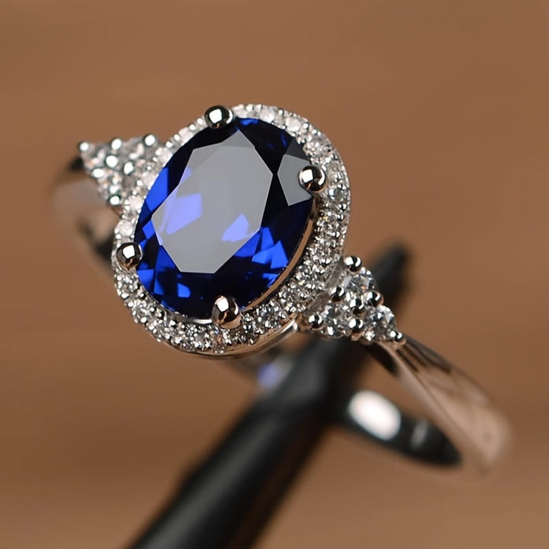 Midnight Majesty Oval Sapphire Ring