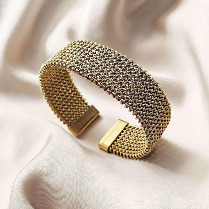 Vintage Braided Mesh Classic Open Bracelet
