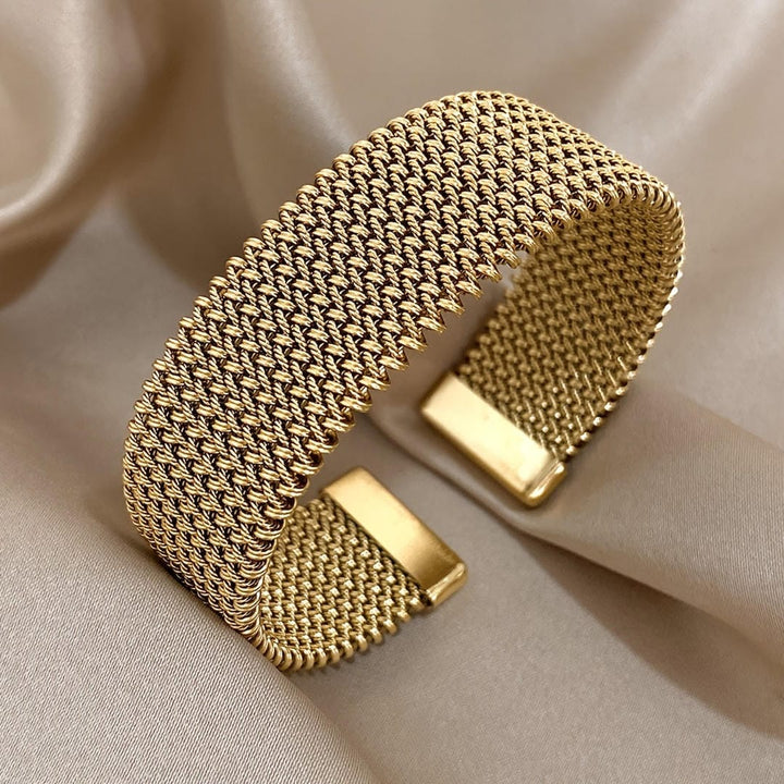 Pulsera Ajustable de Oro Dorado Trenzada
