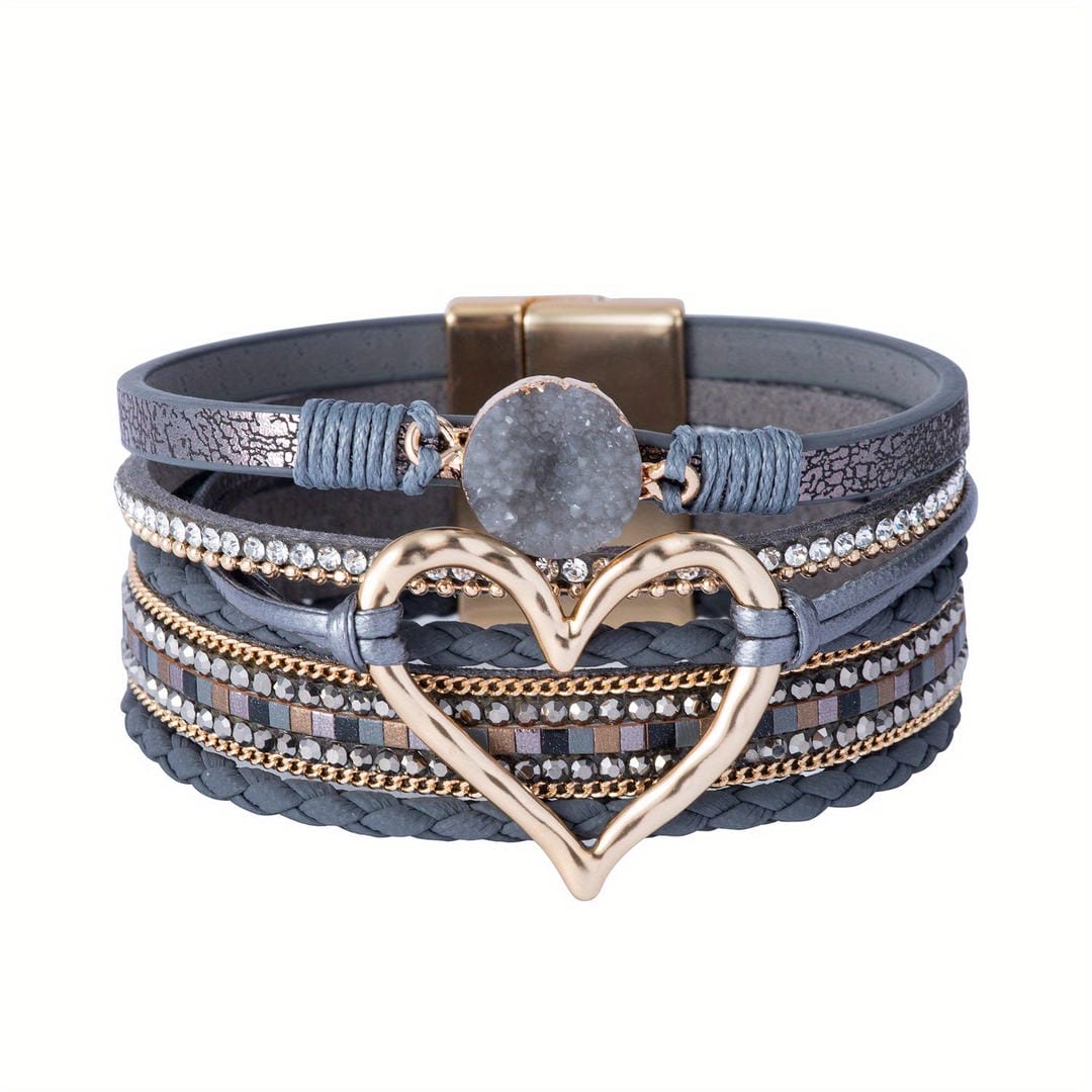 Pulsera de Cuero Múltiple Bohemia