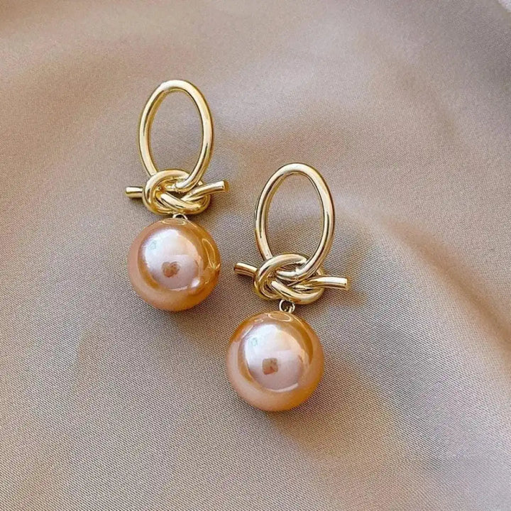 Pendientes de Perlas Rosa Elegantes