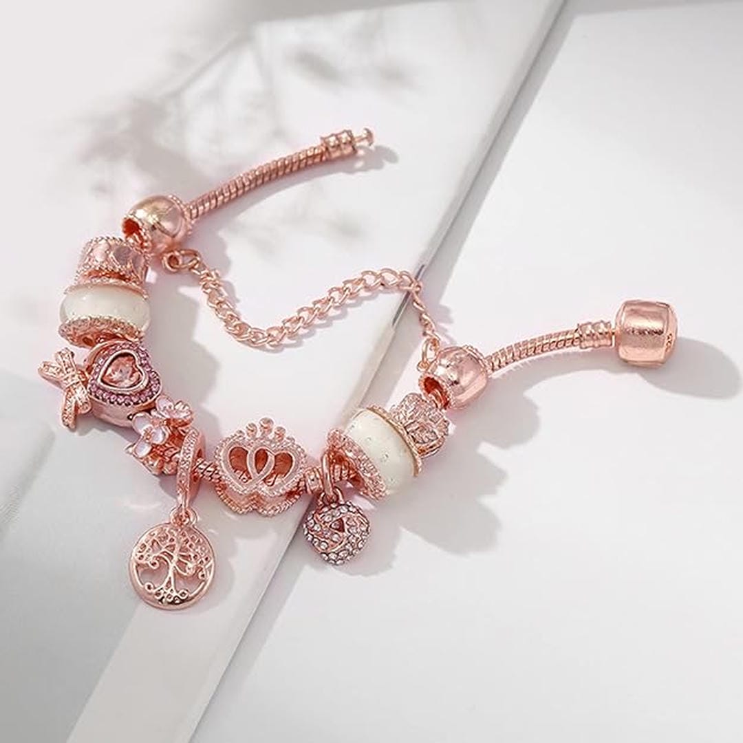 Pulsera Atrapa Sueños Rosa con Charms Incluidos