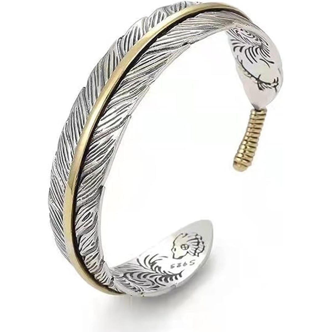 Pulsera Ajustable de Pluma Vintage