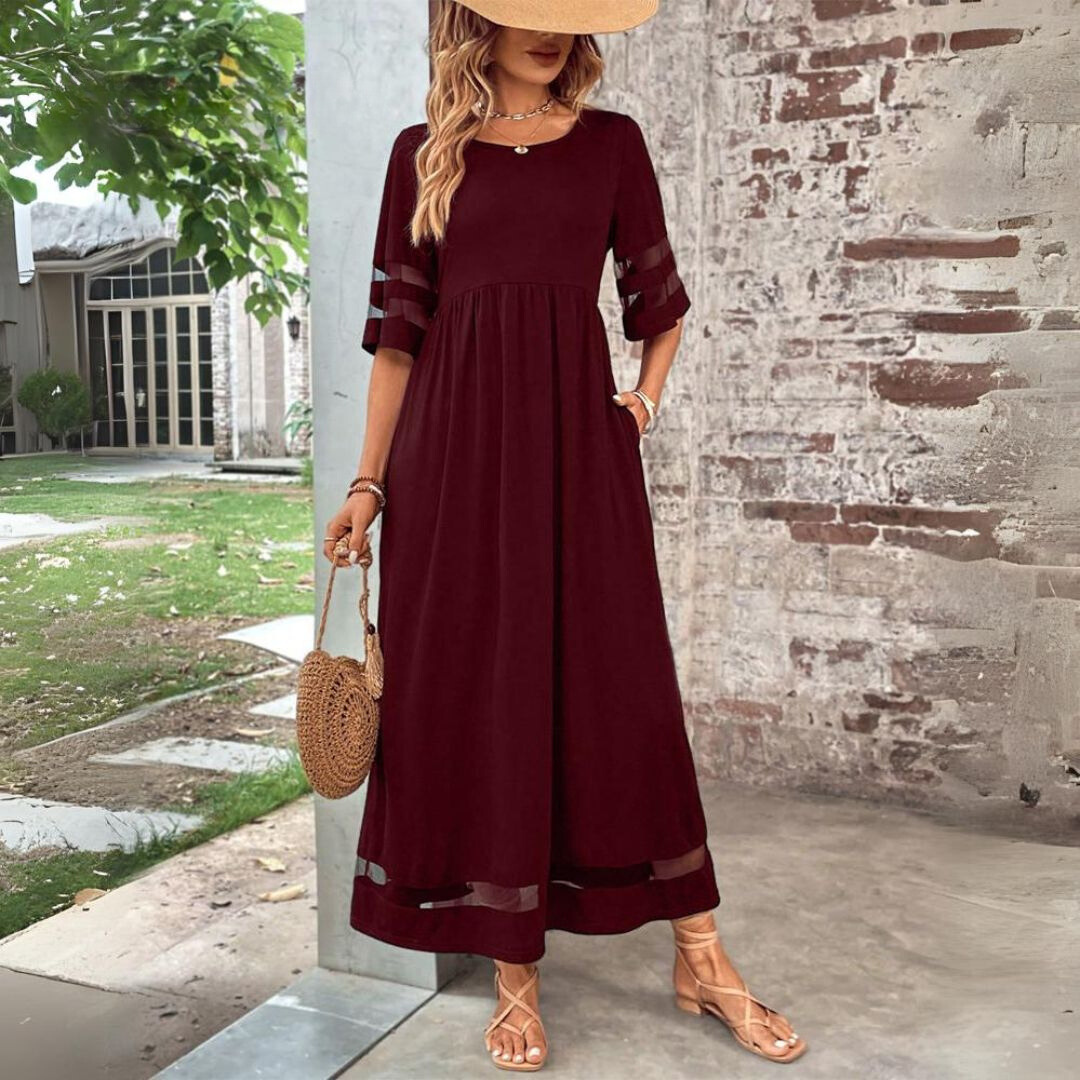 Cerelia | Vestido midi favorecedor que suaviza el abdomen