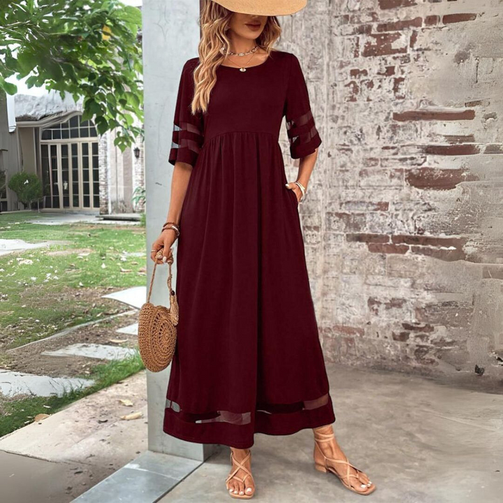 Cerelia | Vestido midi favorecedor que suaviza el abdomen