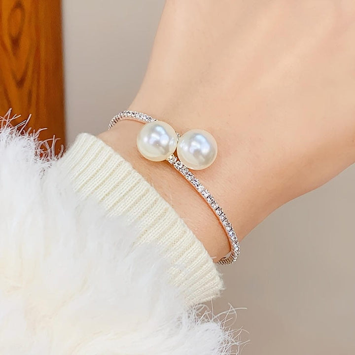Pulsera de Cuff Duo Pearl Pavé