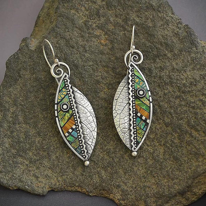 Pendientes de Hoja Mozaica Bohemia