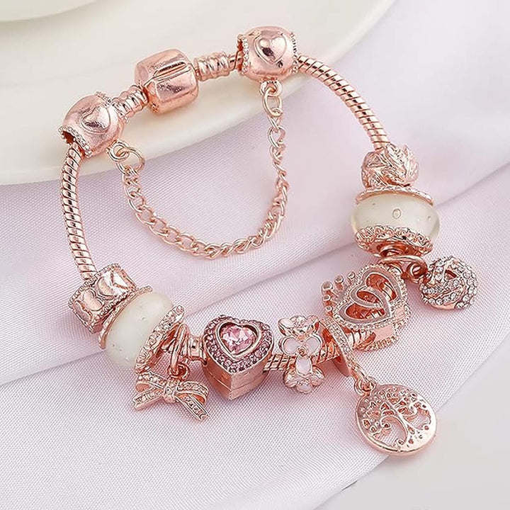 Pulsera Atrapa Sueños Rosa con Charms Incluidos