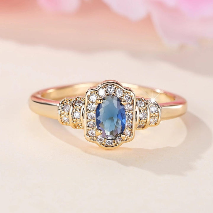 Hereditary Sapphire Halo Crystal Ring