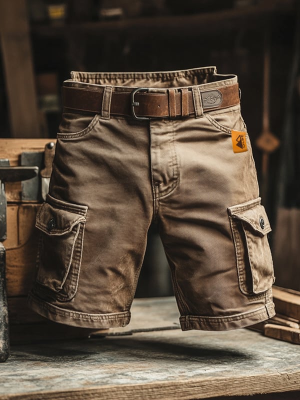 Novak – Pantalones Cortos Retro de Carga con Múltiples Bolsillos