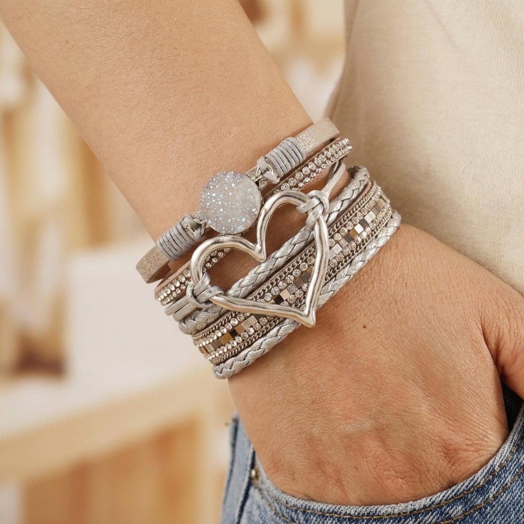Pulsera de Cuero Múltiple Bohemia