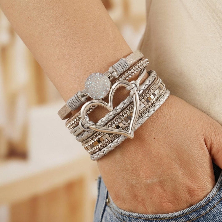 Pulsera de Cuero Múltiple Bohemia