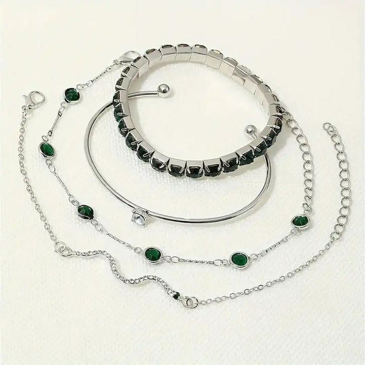 Set of Green Stone Bracelets