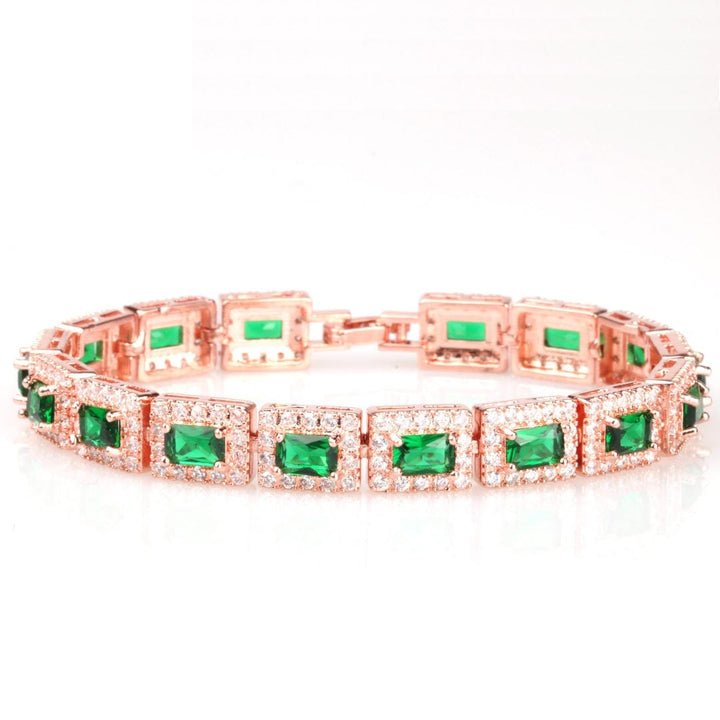 Gold Bracelet with Emerald Green Statement