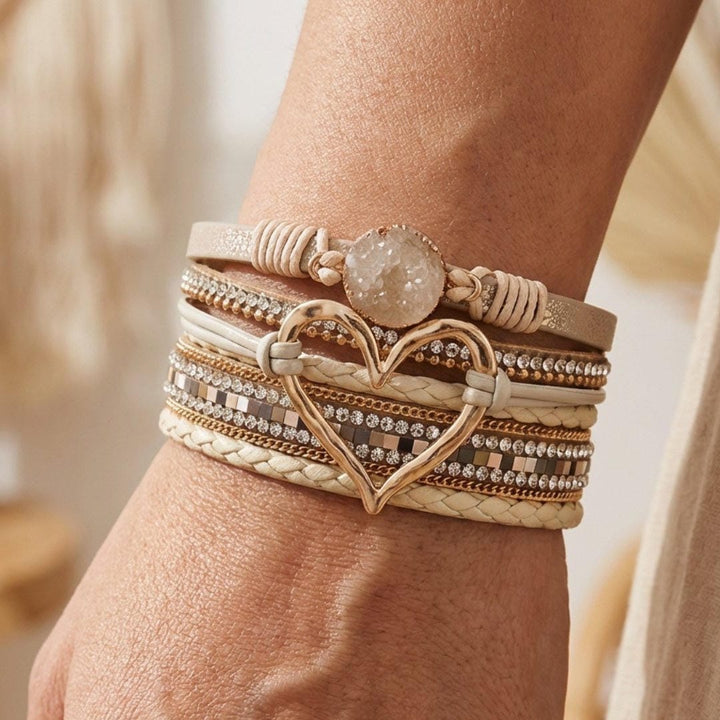 Pulsera de Cuero Múltiple Bohemia