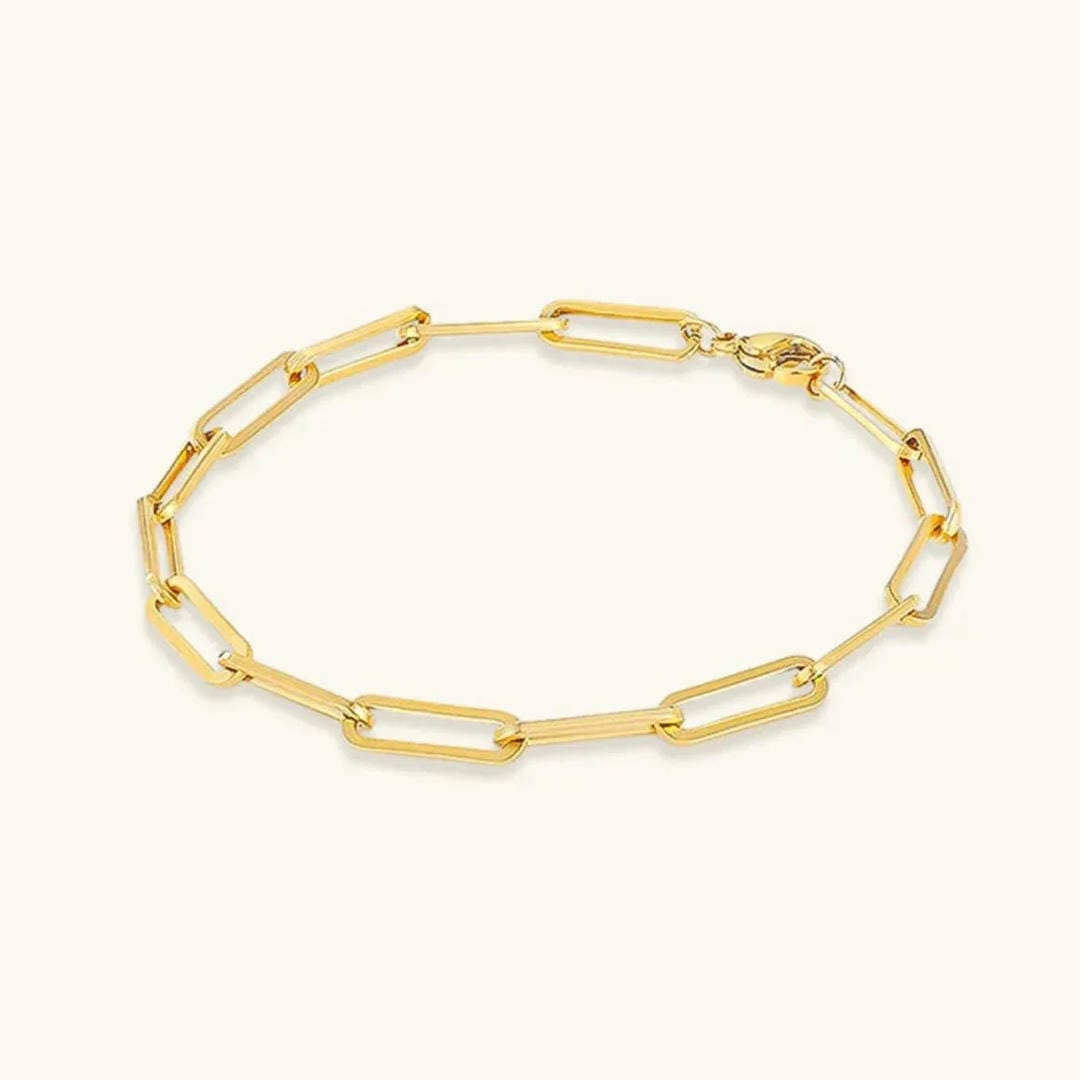 Pulsera Elegante de Clips de Papel Dorados