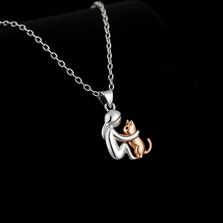 Cat Hug Pendant Necklace and Gift Earrings – Limited Time Offer