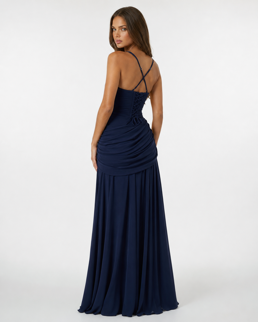 ENIE | Maxi Dress with Gathered Square Neckline