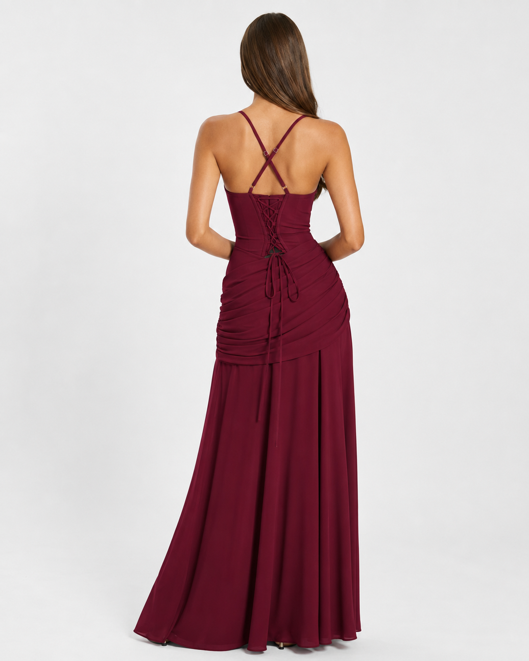 ENIE | Maxi Dress with Gathered Square Neckline