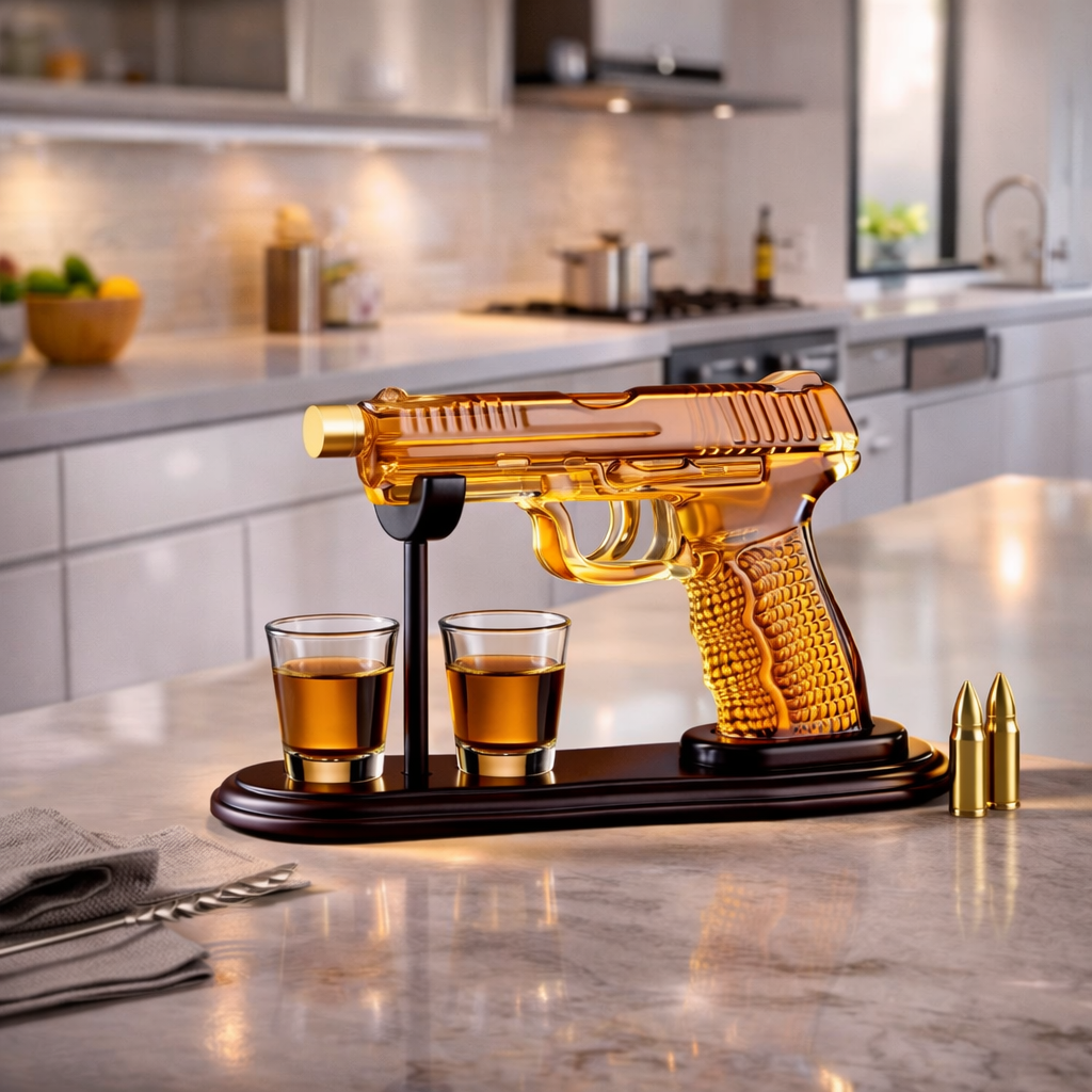 Botella de Whisky – Edición Set de Armas con Vasos