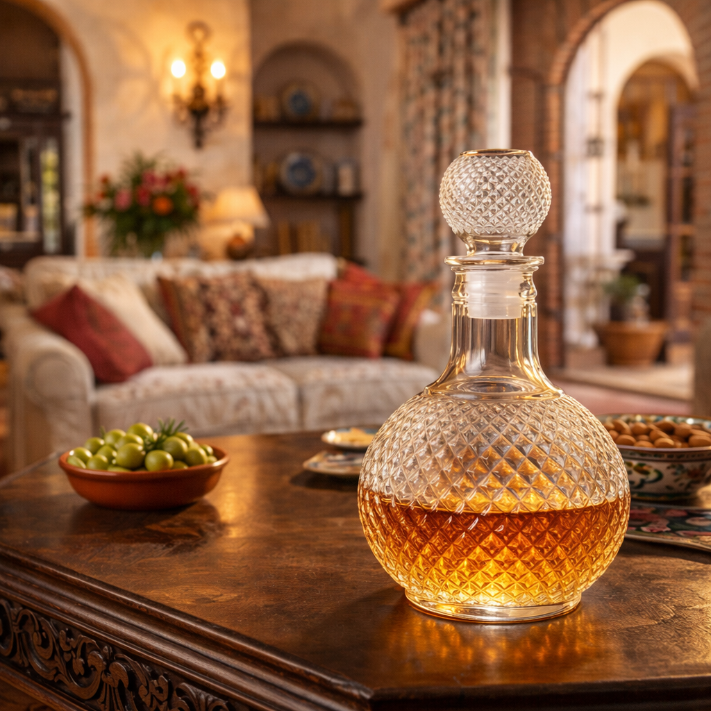 Botella de Whisky – Edición de Cristal Cortado con Tapón