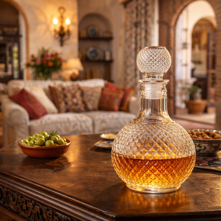 Botella de Whisky – Edición de Cristal Cortado con Tapón