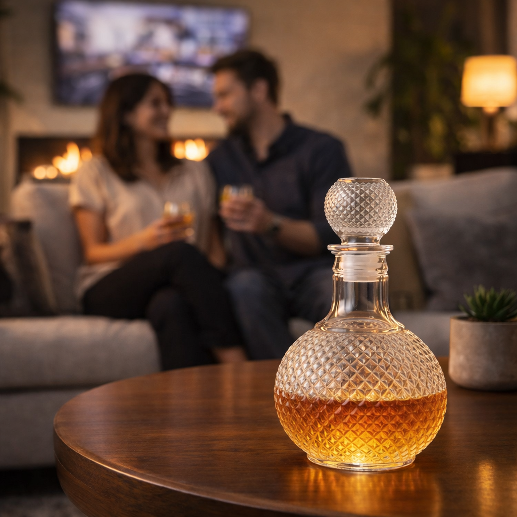 Botella de Whisky – Edición de Cristal Cortado con Tapón