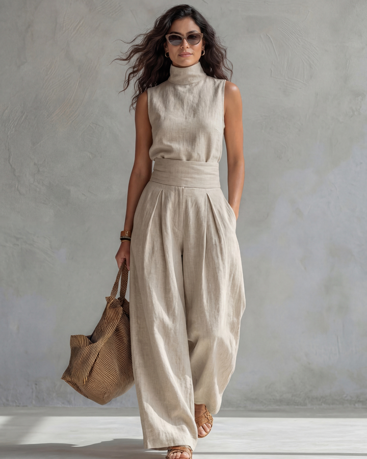 Maria | Conjunto de Pantalones Anchos Elegantes y Top