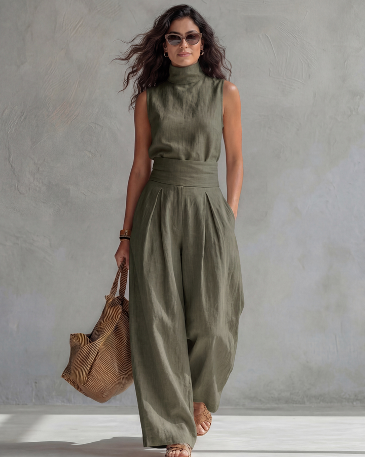 Maria | Conjunto de Pantalones Anchos Elegantes y Top