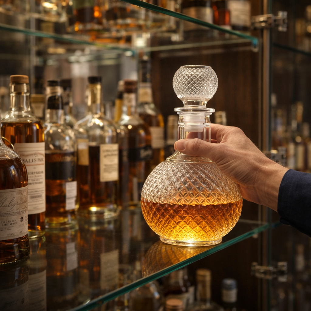 Botella de Whisky – Edición de Cristal Cortado con Tapón