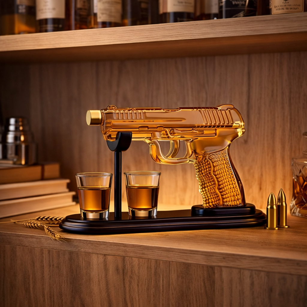 Botella de Whisky – Edición Set de Armas con Vasos